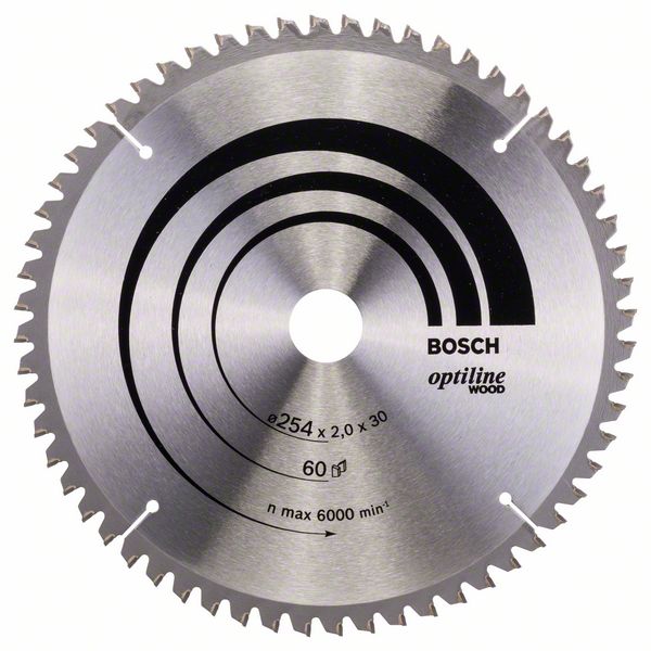 Пильный диск Bosch Optiline Wood 254 x 30 x 2,0 мм, 60 фото
