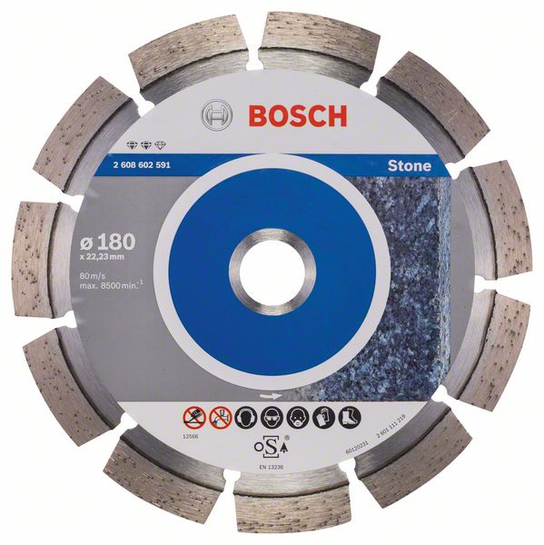 Алмазный отрезной круг Bosch Expert for Stone 180 x 22,23 x 2,4 x 12 mm фото