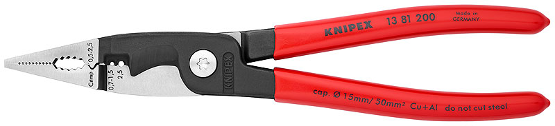 Электромонтажные плоскогубцы 200 мм Knipex KN-1381200 фото
