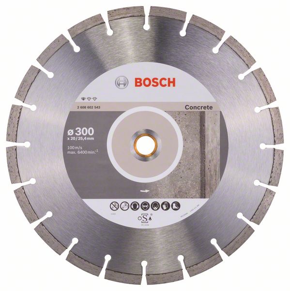 Алмазный отрезной круг Bosch Standard for Concrete 300 x 20,00+25,40 x 2,8 x 10 mm фото