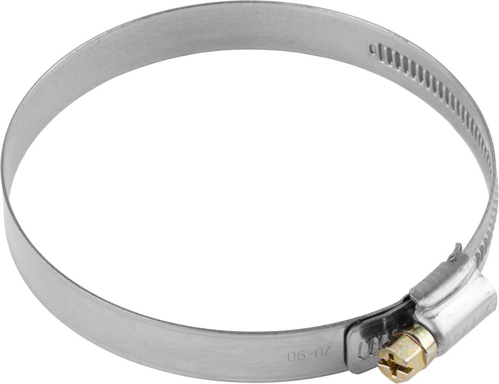 Хомуты из нержавеющей стали накатная лента 12 мм 70-90 мм 50 шт Зубр ЭКСПЕРТ 37822-70-90-50 фото