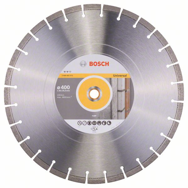 Алмазный отрезной круг Bosch Expert for Universal 400 x 20,00+25,40 x 3,2 x 12 mm фото