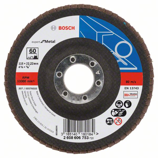 Лепестковый шлифкруг X551 Bosch Expert for Metal 115 мм, 22.23 мм, 60 фото