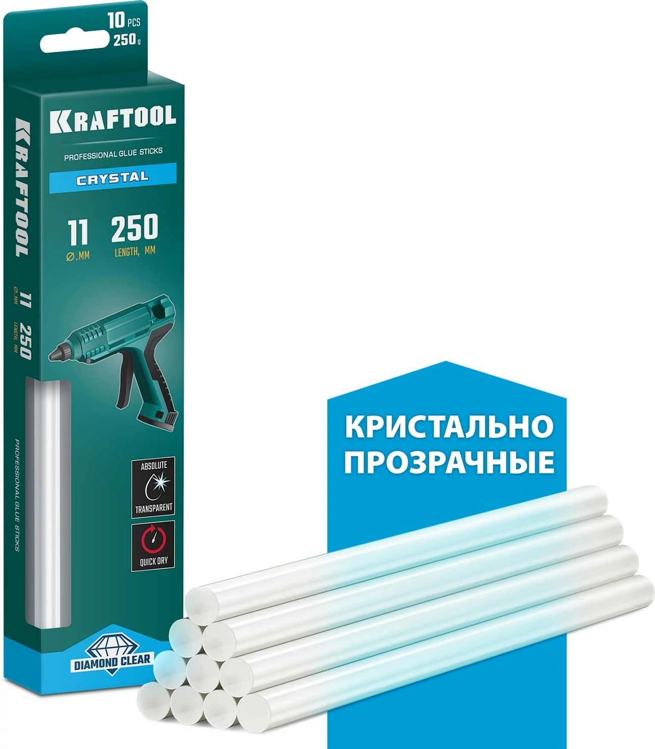 Стержни для клеевого пистолета 11x250 мм 10 шт Kraftool 06846-10 фото