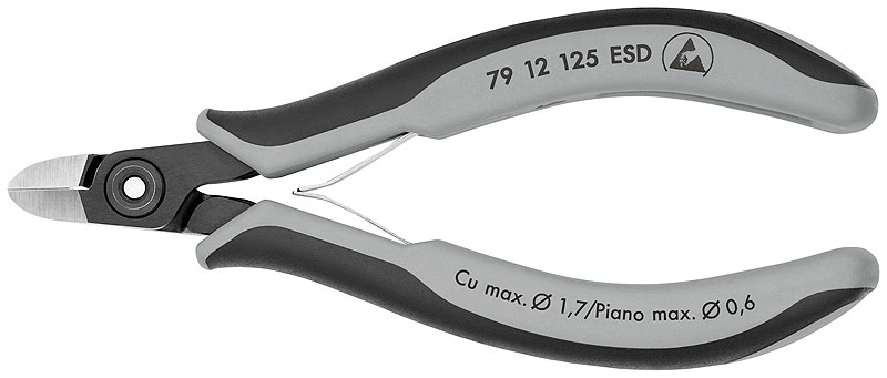 Прецизионные кусачки для электроники антистатические ESD 125 мм Knipex KN-7912125ESD фото