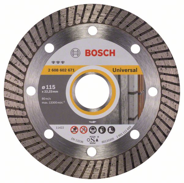 Алмазный отрезной круг Bosch Best for Universal Turbo 115 x 22,23 x 2,2 x 12 mm фото