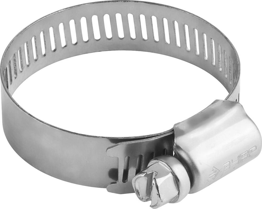 Хомуты из нержавеющей стали просечная лента 12 мм 38-59 мм 100 шт Зубр ЭКСПЕРТ 37815-038-59-100 фото