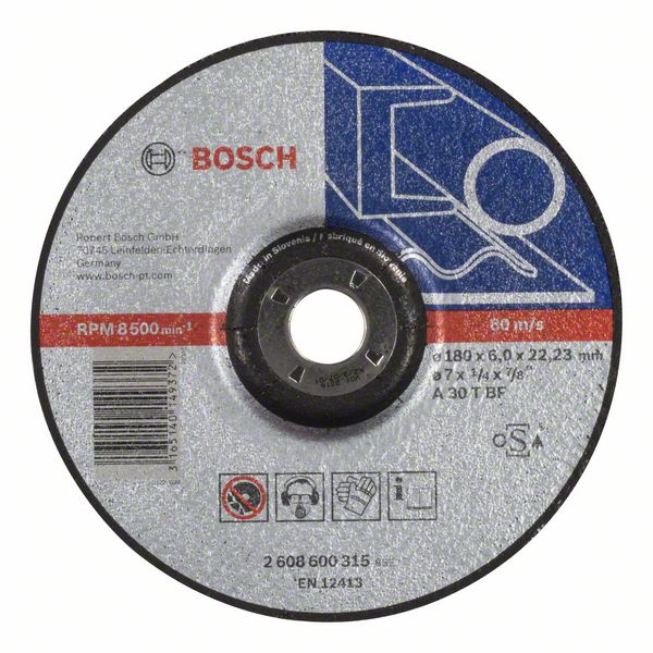 Обдирочный круг выпуклый Bosch Expert for Metal A 30 T BF, 180 мм, 6,0 мм фото