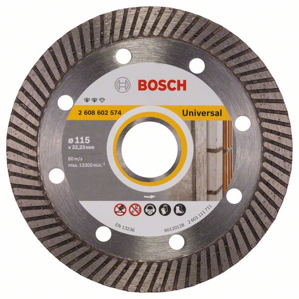 Алмазный отрезной круг Bosch Expert for Universal Turbo 115 x 22,23 x 2 x 12 mm фото