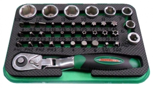 Набор торцевых головок и вставок-бит 40 предметов Jonnesway RD02040S фото