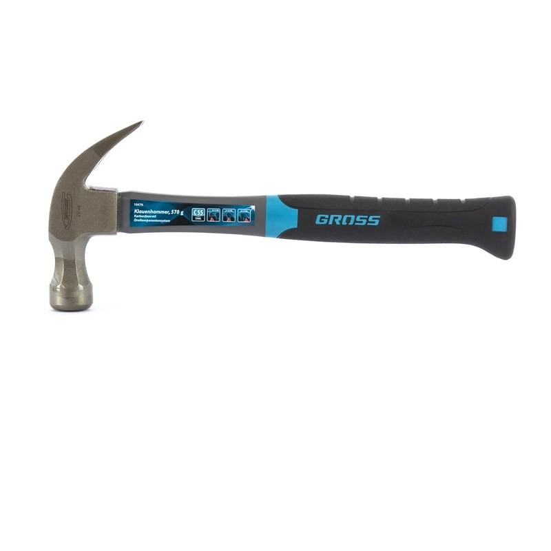 Молоток-гвоздодер, 570 г, фибергласовая трехкомпонентная рукоятка Gross 10476 фото