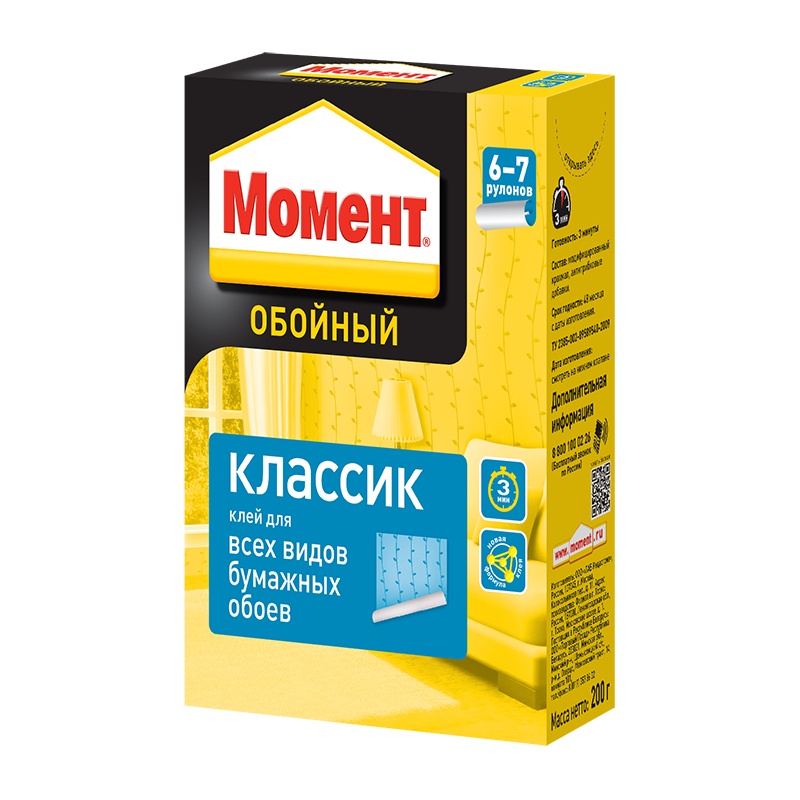 Обойный клей Момент Классик 200 г 761780 фото