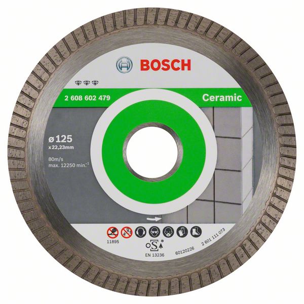 Алмазный отрезной круг Bosch Best for Ceramic Extra-Clean Turbo 125 x 22,23 x 1,4 x 7 mm фото