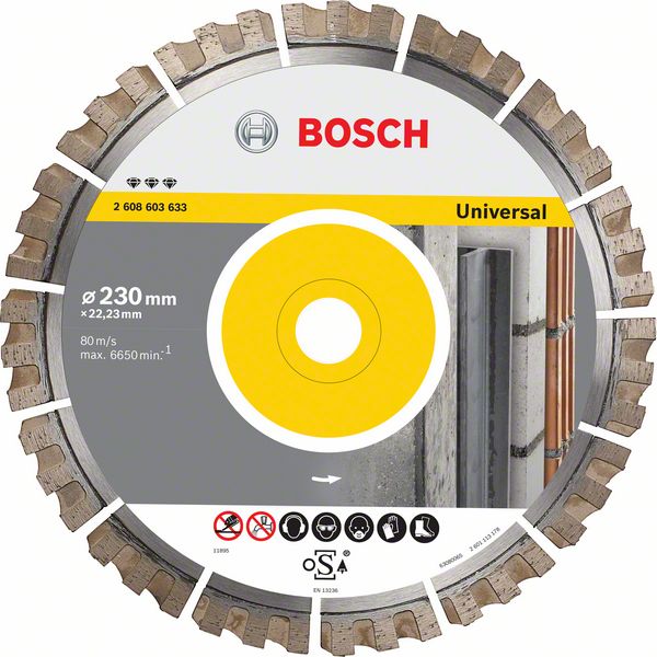 Алмазный отрезной круг Bosch Best for Universal 230 x 22,23 x 2,4 x 15 mm фото