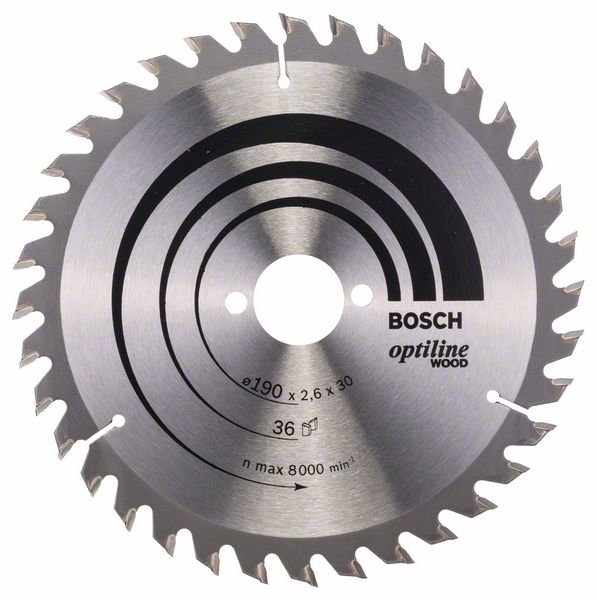 Пильный диск Bosch Optiline Wood 190 x 30 x 2,6 мм, 36 фото