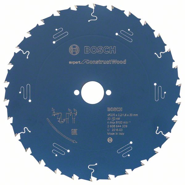 Пильный диск 235x30 мм 30 зубьев Bosch Expert for Construct Wood 2608644339 фото