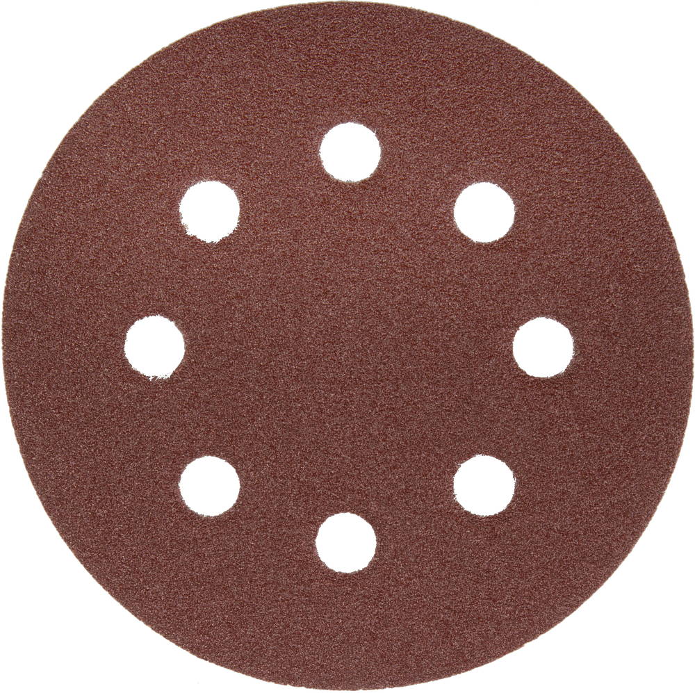 Круг шлифовальный 125 мм P80 8 отверстий 5 шт Зубр МАСТЕР 35562-125-080 фото