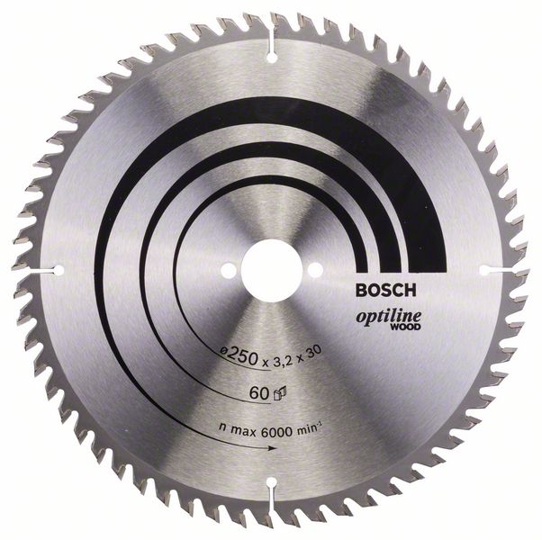 Пильный диск Bosch Optiline Wood 250 x 30 x 3,2 мм, 60 фото