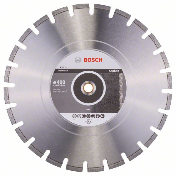Алмазный отрезной круг Bosch Standard for Asphalt 400 x 20/25,40 x 3,6 x 10 mm фото