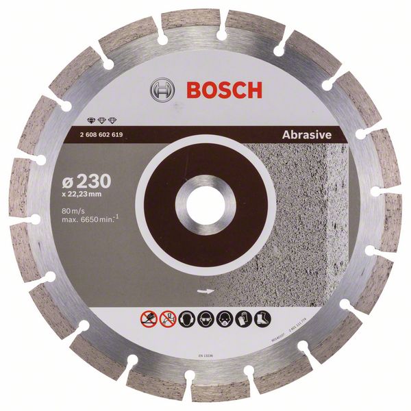Алмазный отрезной круг Bosch Standard for Abrasive 230 x 22,23 x 2,3 x 10 mm фото