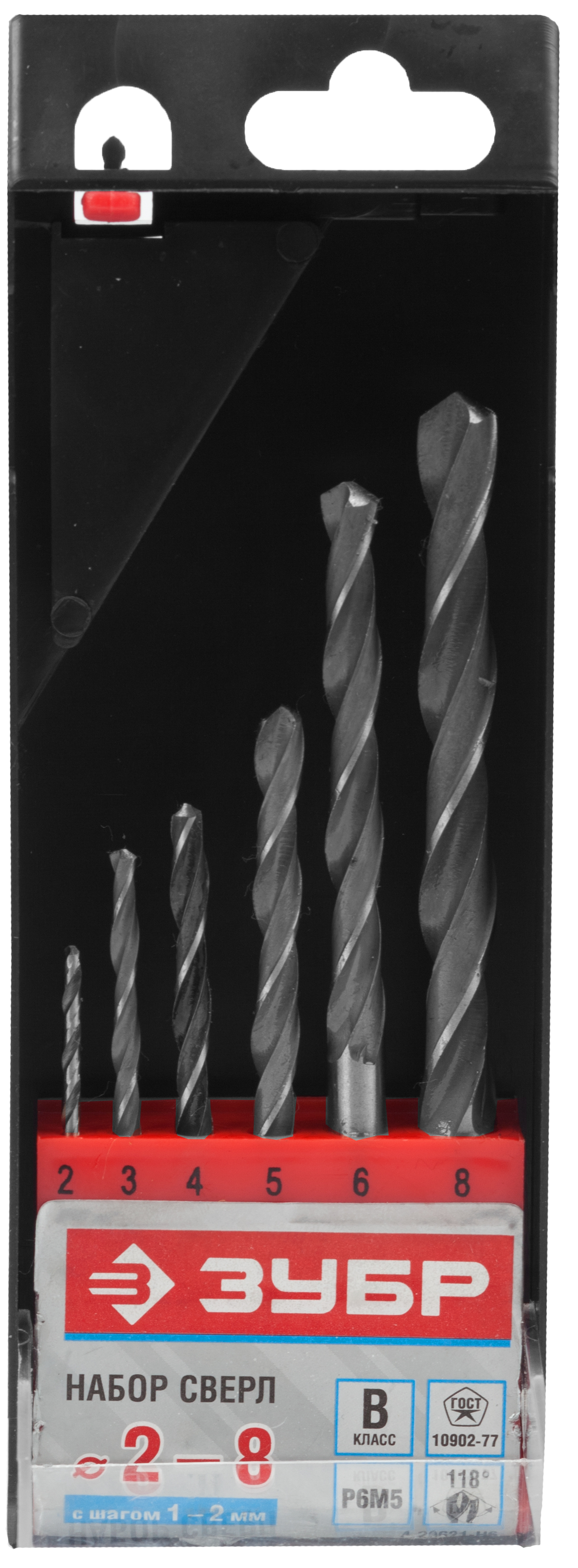 Набор cверл по металлу 6 шт Зубр МАСТЕР 4-29621-H6 фото