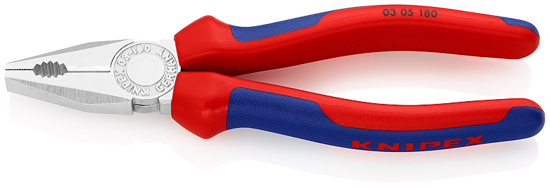 Плоскогубцы комбинированные хромированные 180 мм Knipex KN-0305180SB фото