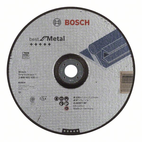 Обдирочный круг выпуклый Bosch Best for Metal A 2430 T BF, 230 мм, 7,0 мм фото