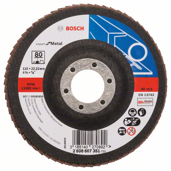 Лепестковый шлифкруг X551 Bosch Expert for Metal 115 мм, 22.23 мм, 80 фото