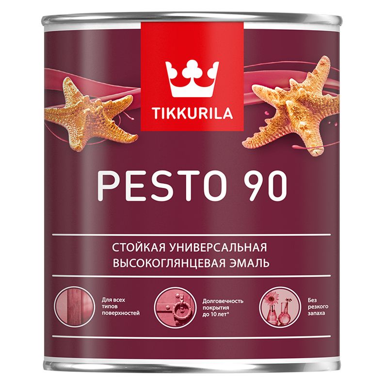 Эмаль алкидная универсальная PESTO 90 база A высокоглянцевая 0.9л Tikkurila 103891 фото