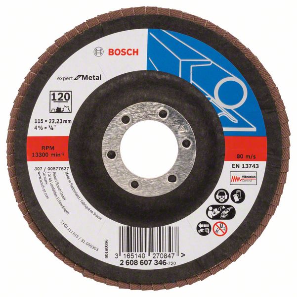 Лепестковый шлифкруг X551 Bosch Expert for Metal 115 мм, 22.23 мм, 120 фото