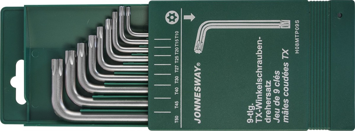 Комплект угловых ключей с центрированным штифтом 9 предметов TX HOLE 10-50 Jonnesway H08MTP09S фото