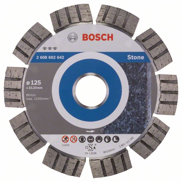 Алмазный отрезной круг Bosch Best for Stone 125 x 22,23 x 2,2 x 12 mm фото