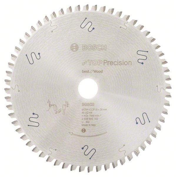 Пильный диск Bosch Top Precision Best for Wood 254 x 30 x 2,3 мм, 60 фото