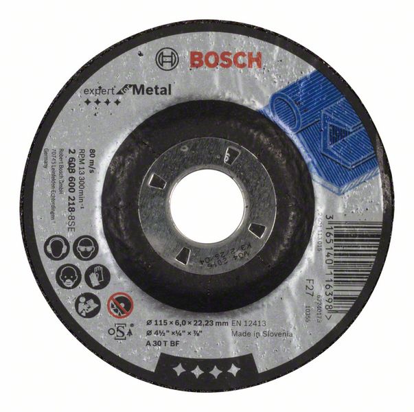 Обдирочный круг выпуклый Bosch Expert for Metal A 30 T BF, 115 мм, 6,0 мм фото