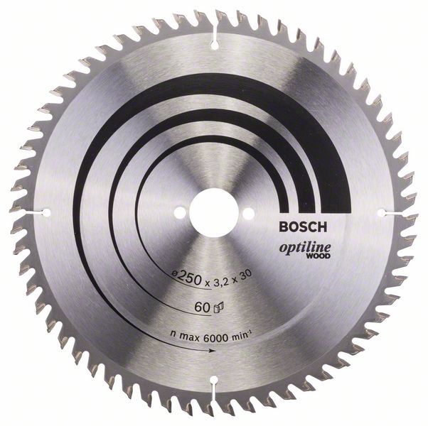 Пильный диск Bosch Optiline Wood 250 x 30 x 3,2 мм, 60 фото
