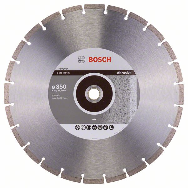 Алмазный отрезной круг Bosch Standard for Abrasive 350 x 20,00+25,40 x 2,8 x 10 mm фото