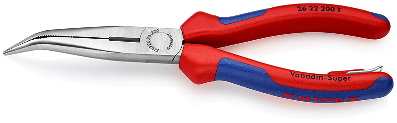 Длинногубцы изогнутые со страховочным креплением 200 мм Knipex KN-2622200TBK фото