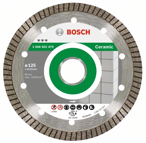 Алмазный отрезной круг Bosch Best for Ceramic Extra-Clean Turbo 180 x 22,23 x 1,6 x 7 mm фото