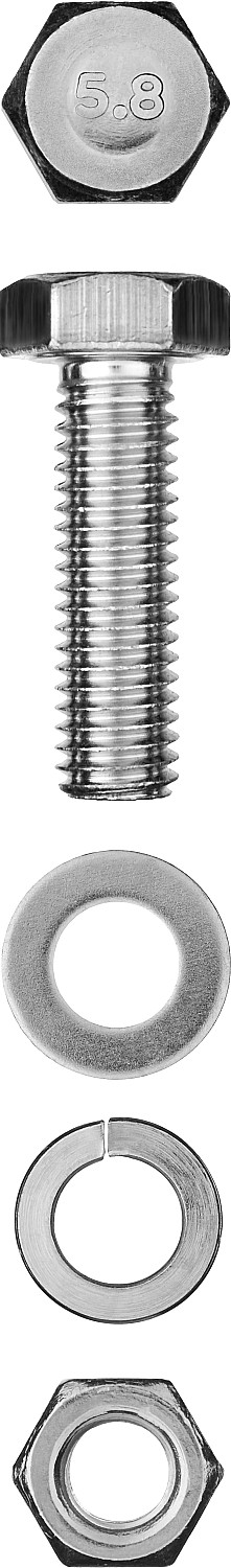 Комплект болт шайбы гайка M6x20 мм 11 шт Зубр 303436-06-020 фото