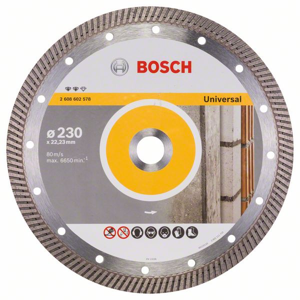 Алмазный отрезной круг Bosch Expert for Universal Turbo 230 x 22,23 x 2,8 x 12 mm фото