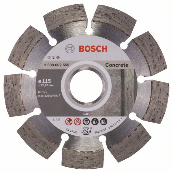 Алмазный отрезной круг Bosch Expert for Concrete 115 x 22,23 x 2,2 x 12 mm фото