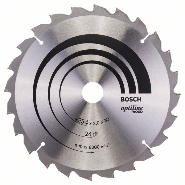 Пильный диск Bosch Optiline Wood 254 x 30 x 2,0 мм, 24 фото