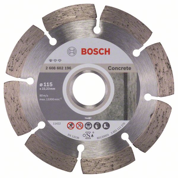 Алмазный отрезной круг Bosch Standard for Concrete 115 x 22,23 x 1,6 x 10 mm фото