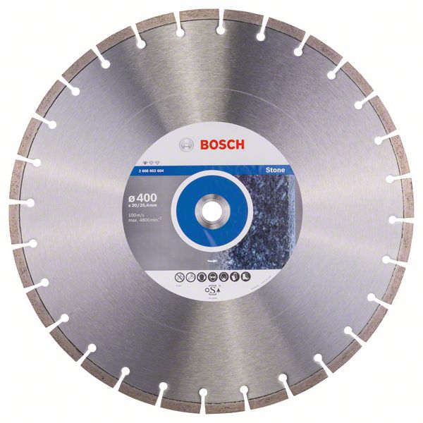 Алмазный отрезной круг Bosch Standard for Stone 400 x 20,00+25,40 x 3,2 x 10 mm фото