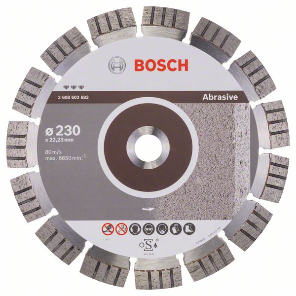 Алмазный отрезной круг Bosch Best for Abrasive 230 x 22,23 x 2,4 x 15 mm фото