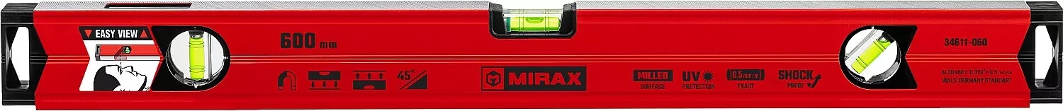 Уровень строительный магнитный 60 см Mirax 34611-060 фото