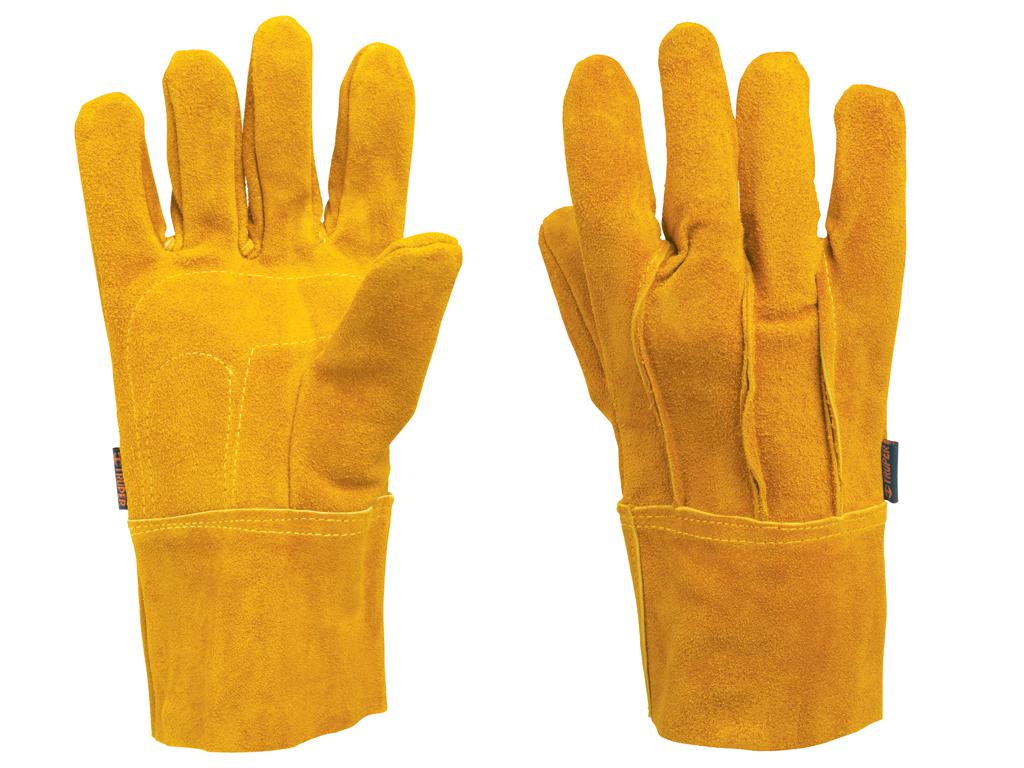 Перчатки рабочие кожаные удлиненные размер L-XL Truper 14241 фото