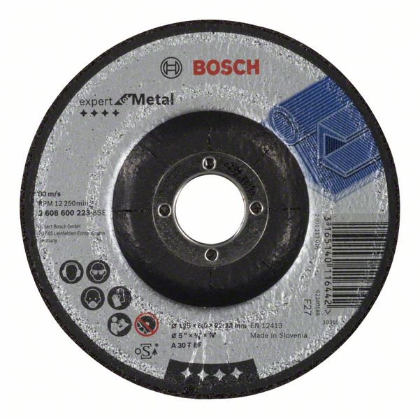 Обдирочный круг выпуклый Bosch Expert for Metal A 30 T BF, 125 мм, 6,0 мм фото