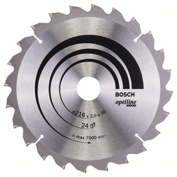 Пильный диск Bosch Optiline Wood 216 x 30 x 2,0 мм, 24 фото