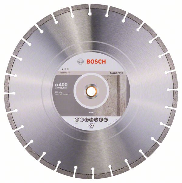 Алмазный отрезной круг Bosch Standard for Concrete 400 x 20,00+25,40 x 3,2 x 10 mm фото
